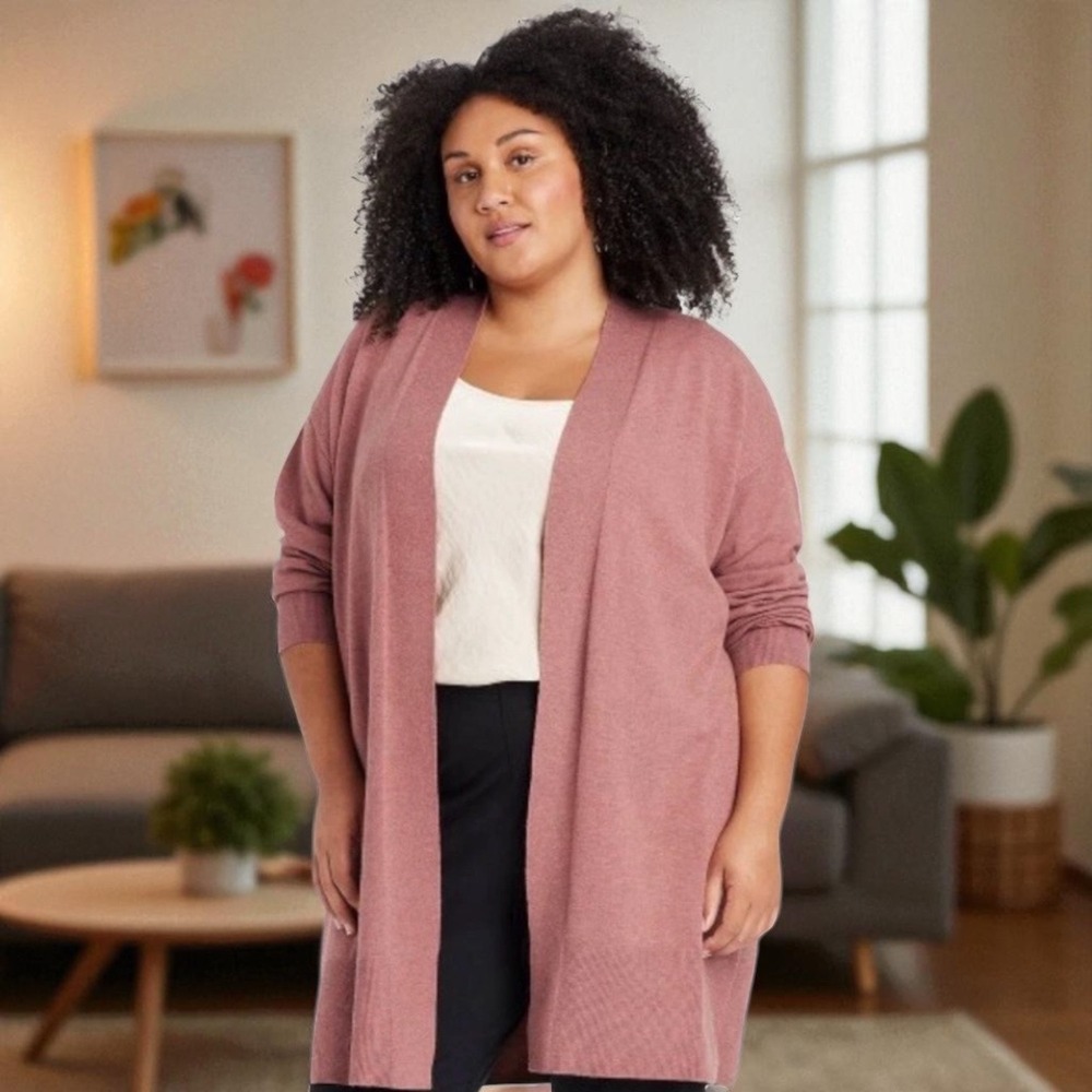 NEW Ava & Viv Women's Cinnamon Spice Open Front Cardigan Sweater Size 4XL‎
